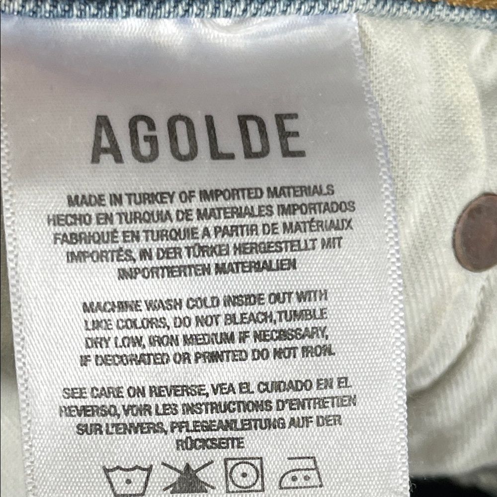 AGOLDE Merrel High Rise Straight Crop Jeans Raw Hem Size 28 - Picture 9 of 10
